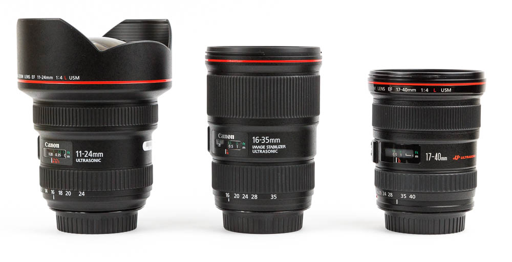 Canon EF 11–24mm, 16-35mm und 17-40mm L Produktbilder Vergleic