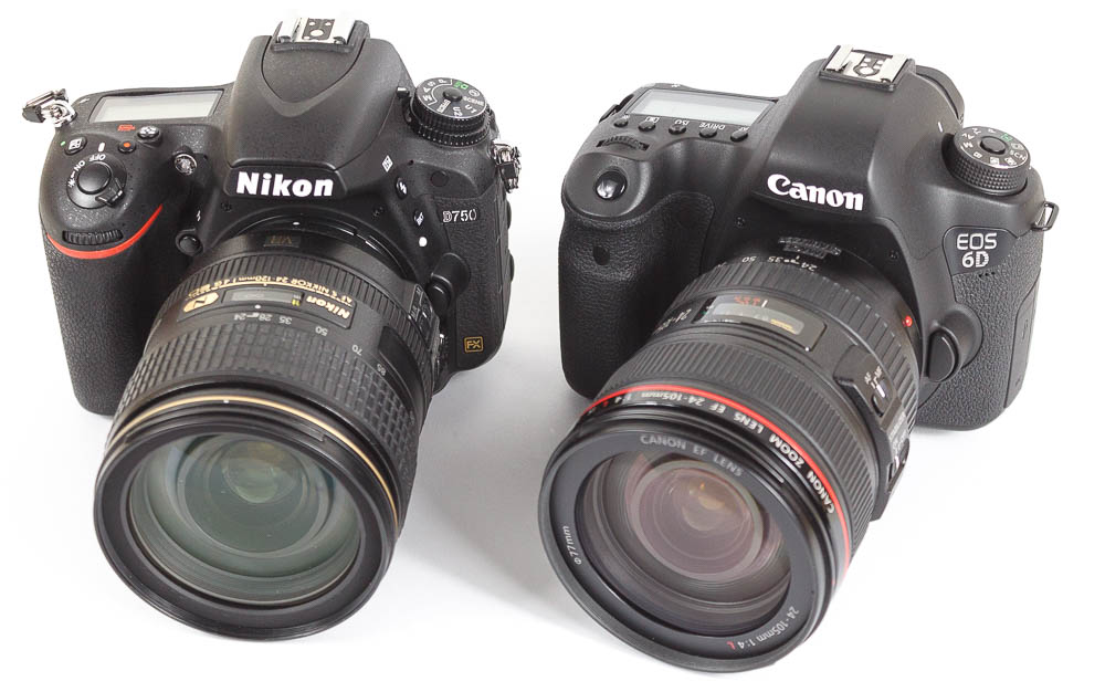 Canon EOS 6D Nikon D750 Vergleich Nebeneinander Uebersicht