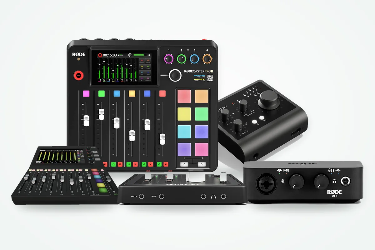Audio-Interfaces im Vergleich: Røde RØDECaster Pro II, Solid State Logic SSL 2 MKII, Røde AI-1, Mackie DLZ Creator, Audient iD4 MKII