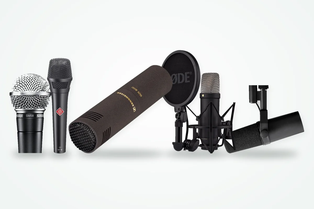 Mikrofone im Vergleich: Sennheiser MKH 8050, Røde NT1 5th Generation, Neumann KMS 105 bk, Shure SM7B, Shure SM58