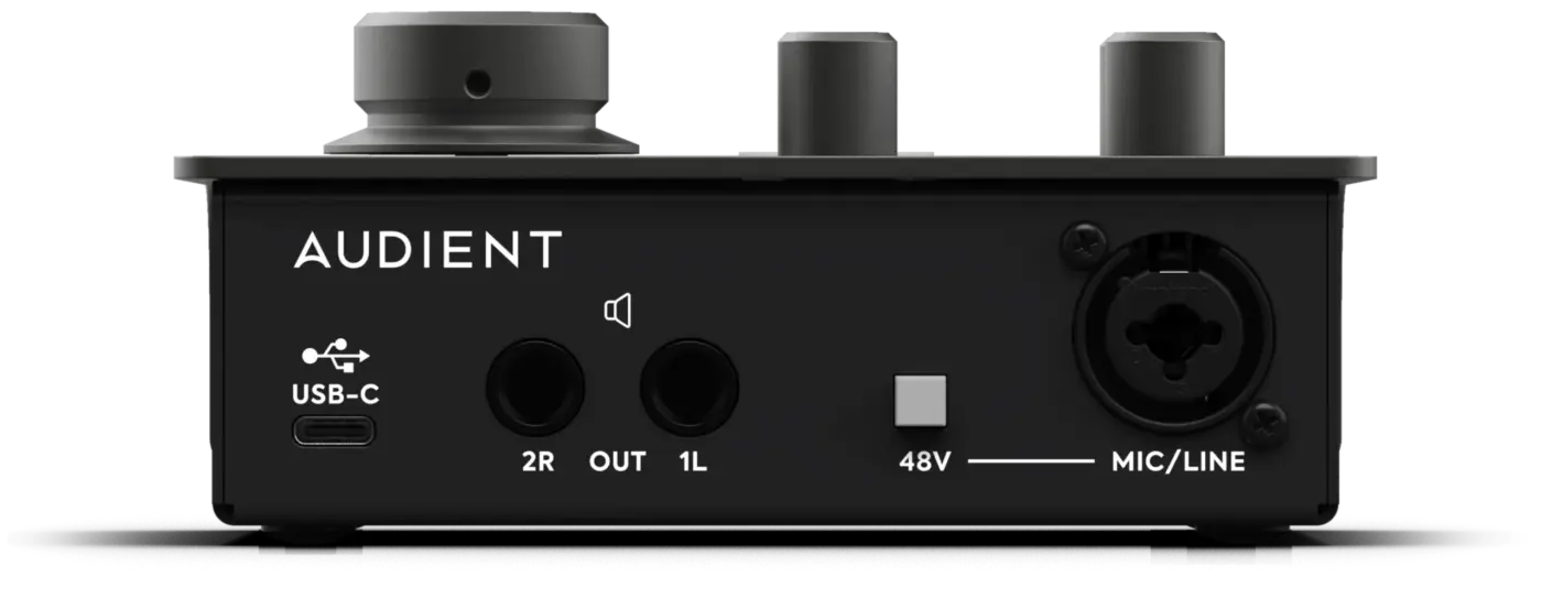 Rückseite des iD4 MKII mit Anschlüssen