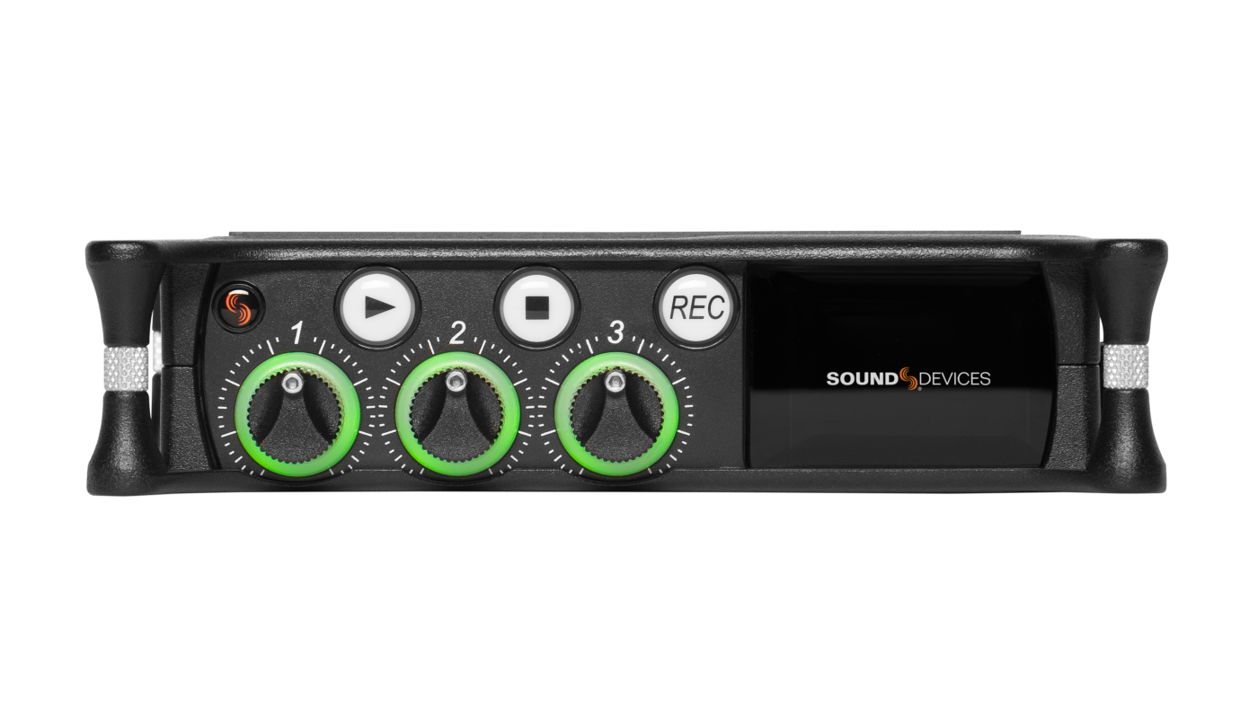 Bedienfeld des MixPre-3 II mit drei Gain-Reglern