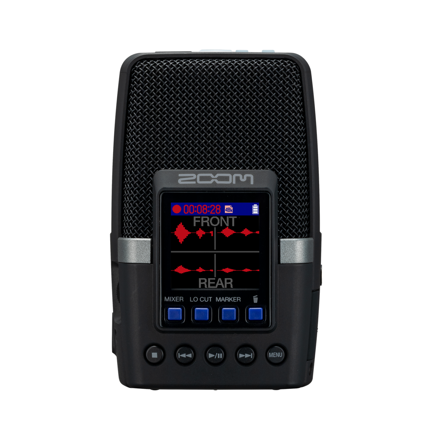 Zoom H2essential von vorn mit Farbdisplay