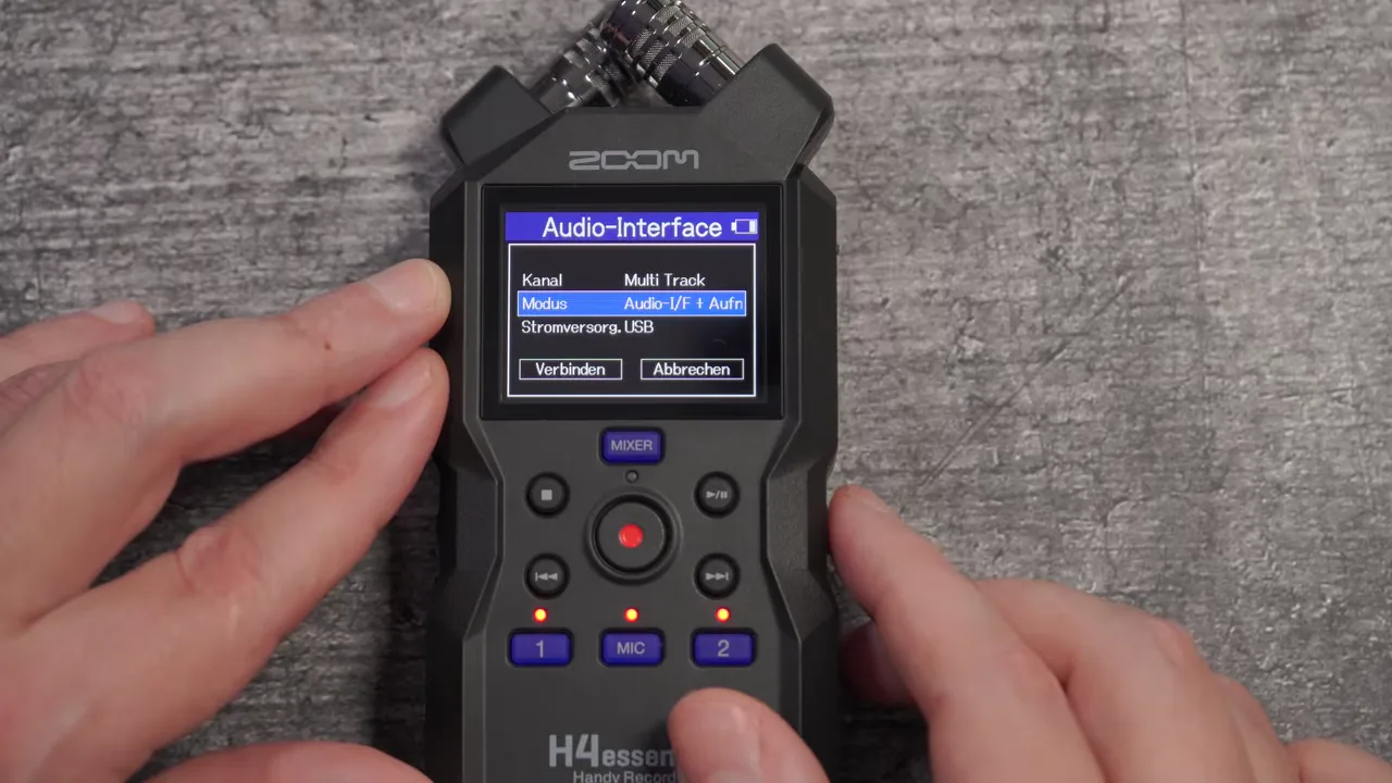 Menü des Zoom H4essential